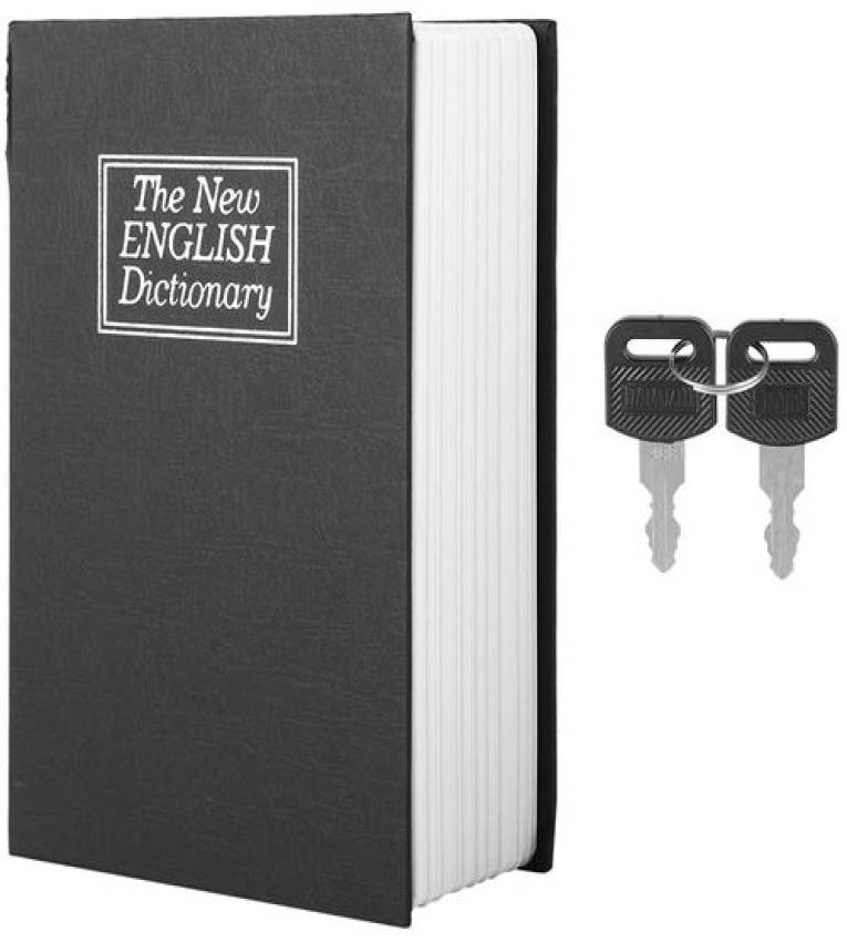 Coffre-fort de livre, tirelire cachée de dictionnaire secret, serrure à clé, étui à bijoux avec 2 clés 18 X 11.5 X 5.5 CM